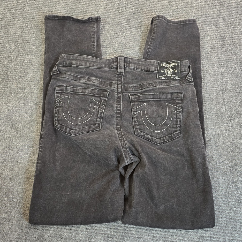 True Religion Billie Curvy Jeans Womens 31 Black Mid Rise Straight Stretch Y2K